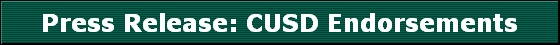 Press Release: CUSD Endorsements